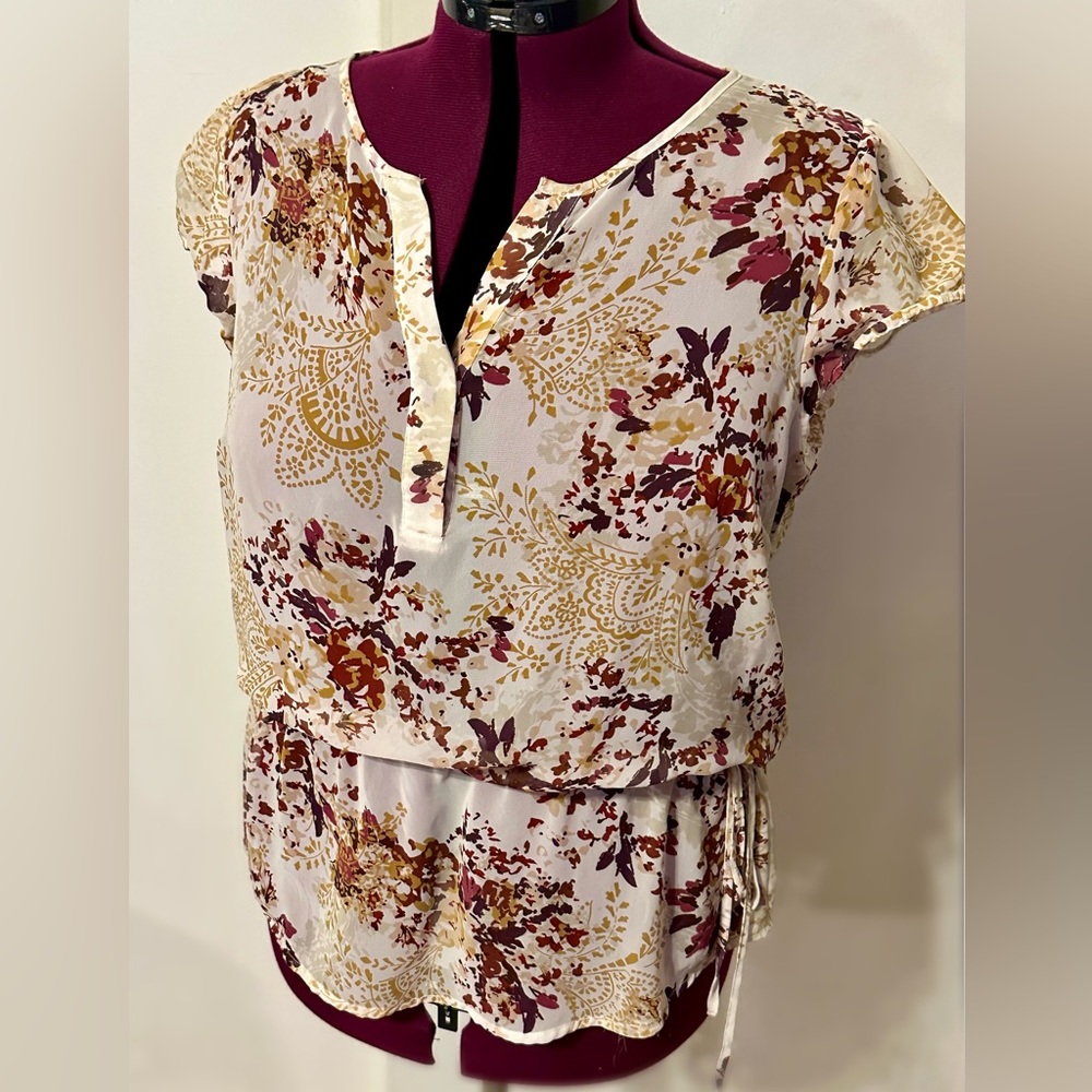 a.n.a. Boho Tie Waist Loose Blouse